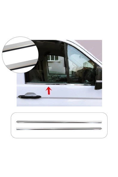 BRSPLAST Volkswagen Crafter Uyumlu 2017 Ve Üzeri Krom Cam Çıtası 2 Parça Paslanmaz Çelik ürün görseli 1