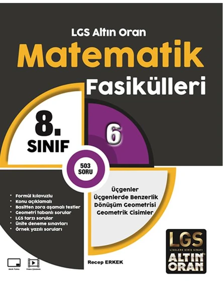 ALTIN ORAN 8.SINIF MATEMATİK 6.FASİKÜL ÜÇGENLER ÜÇGENLERDE BENZERLİK *YENİ* ürün görseli 1