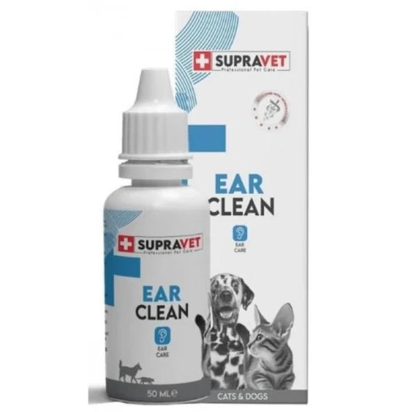 Supravet Ear Clean Kedi Ve Köpek Kulak Temizleme Solüsyonu 50 ML ürün görseli 1