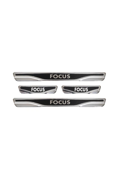 BRSPLAST Focus Uyumlu Kapı Eşiği Karbon Krom 4 Parça ürün görseli 1