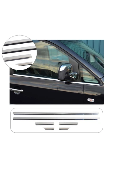 BRSPLAST Volkswagen Caddy Uyumlu 2015 Ve Üzeri Krom Cam Çıtası 6 Parça Paslanmaz Çelik ürün görseli 1