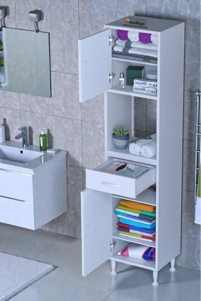 Eliusta Vero 5 Bölmeli 35 cm Genişlikte Dolap Çok Amaçlı Kullanım Banyo Dolapı 35x173x32,5 cm Dolap ürün görseli 1