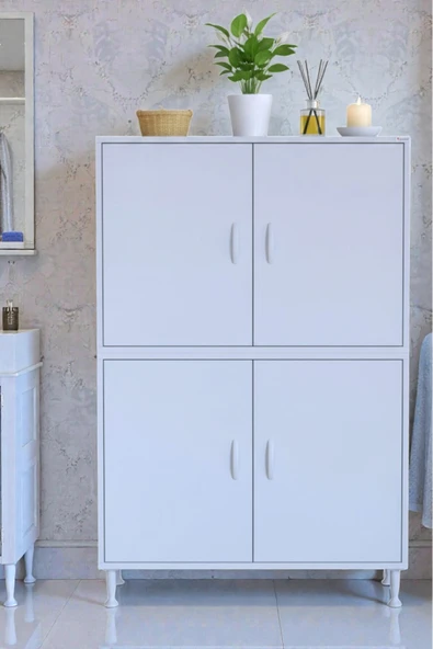 Eliusta Nuve Geniş Depolama Alanlı Dolap 95 cm Banyo/Mutfak Çok Fonksiyonlu 95x138x32,5 cm Saklama Dolabı ürün görseli 1