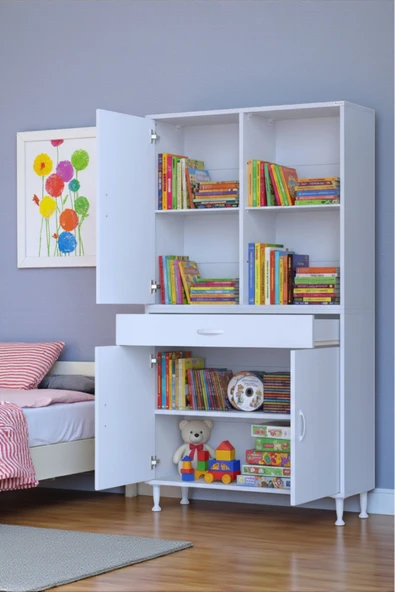 Eliusta Vellum Beyaz Dolap 100x173x32,5 cm Ebatlarında Çok Fonksiyonlu 100 cm Genişlikte Banyo Dolabı ürün görseli 1