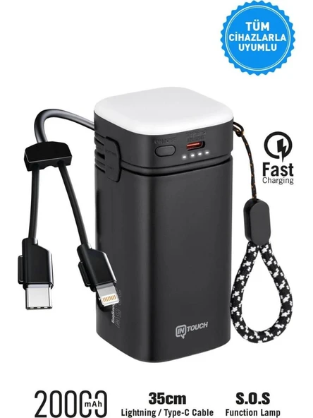 Intouch 20000 Mah 22.5W Pd Hızlı Kablolu Kamp Lambası Outdoor Serisi Powerbank ürün görseli 1