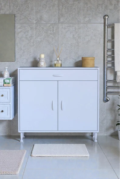 Eliusta Taha 100 cm 3 Bölmeli Beyaz Çok Amaçlı Dolap 2 Raflı Banyo Mutfak Dolabı 100x88x32,5 cm Düzenleyici ürün görseli 1
