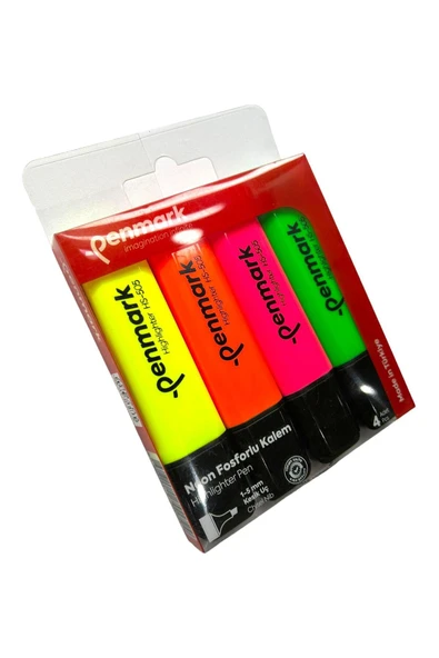 penmark FOSFORLU KALEM 4 LÜ ASETAT KARIŞIK RENK NEON HS-505-4N 709703 ürün görseli 1