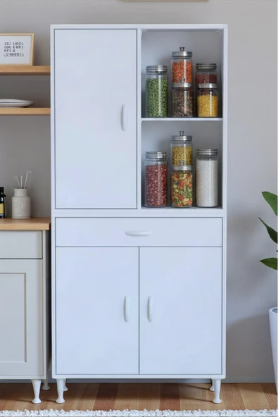 Eliusta Vellum Beyaz Dolap 85x173x32,5 cm Ebatlarında Çok Fonksiyonlu 85 cm Genişlikte Banyo Dolabı ürün görseli 1