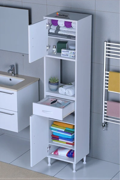 Eliusta Vero 5 Bölmeli 50 cm Genişlikte Dolap Çok Amaçlı Kullanım Banyo Dolapı 50x173x32,5 cm Dolap ürün görseli 1