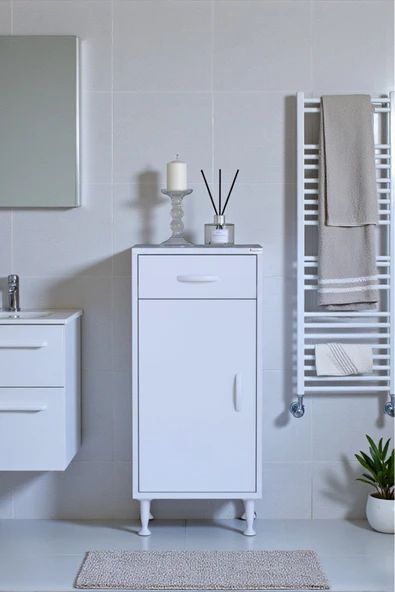 Eliusta Fre 40 cm Çok Amaçlı Dolap 1 Raflı Tek Çekmeceli Banyo Mutfak Dolabı 40x88x32,5 cm Organizer Dolap ürün görseli 1