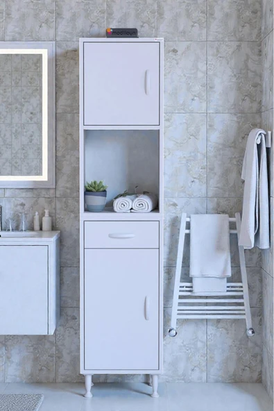 Eliusta Vero 5 Bölmeli 45 cm Genişlikte Dolap Çok Amaçlı Kullanım Banyo Dolapı 45x173x32,5 cm Dolap ürün görseli 1