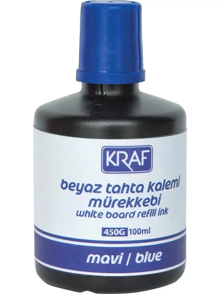 Kraf Beyaz Tahta Kalem Mürekkebi Mavi 100Ml (450G) ürün görseli 1