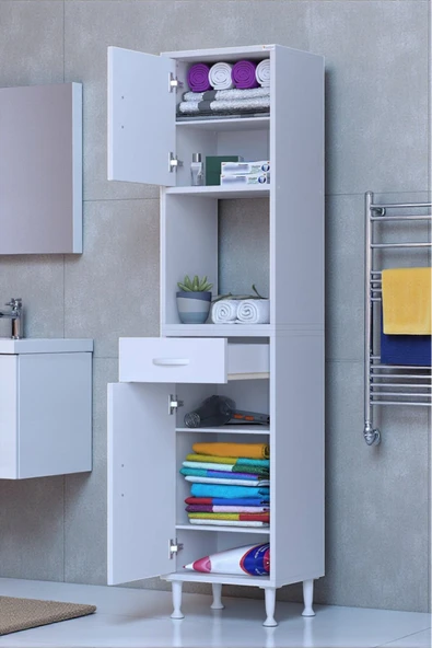 Eliusta Vero 5 Bölmeli 40 cm Genişlikte Dolap Çok Amaçlı Kullanım Banyo Dolapı 40x173x32,5 cm Dolap ürün görseli 1