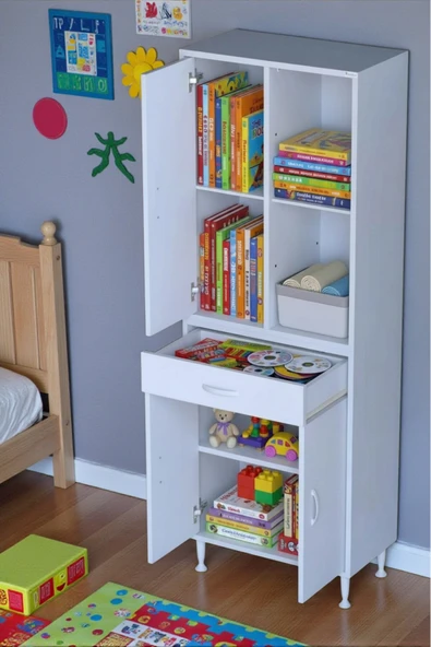 Eliusta Vellum Beyaz Dolap 70x173x32,5 cm Ebatlarında Çok Fonksiyonlu 70 cm Genişlikte Banyo Dolabı ürün görseli 1