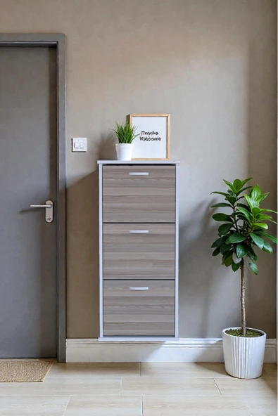 Eliusta Soren 3 Düşer Kapaklı 52 cm Cordoba Ayakkabılık 52x114x26 cm Asma 6 Bölmeli Ayakkabılık ürün görseli 1