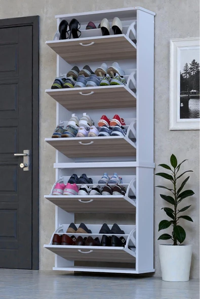 Eliusta Sho Beş Düşer Kapaklı Ayakkabılık Cordoba Renk 72 cm Asma 72x193x26 cm Ayakkabılık ürün görseli 1