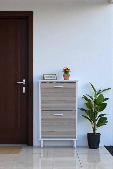 Eliusta Kalvo 52 cm Genişlikte Cordoba Renk Ayakkabılık 52x86x26 cm Ayaklı Ayakkabılık ürün görseli 1