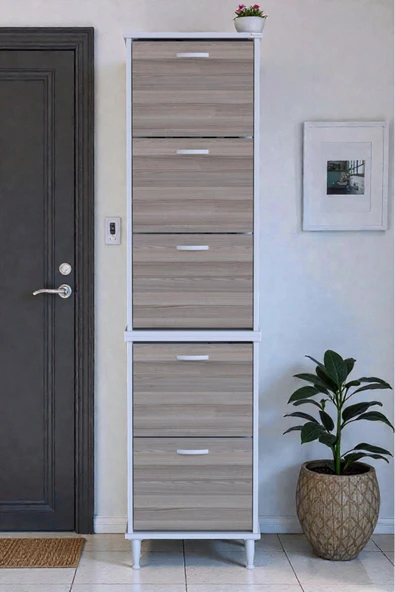 Eliusta Store Ayaklı Cordoba Ayakkabılık 52 cm Kapı Önü/Giyim Odası/Antre Uyumlu Ayakkabılık 52x205x26 cm ürün görseli 1