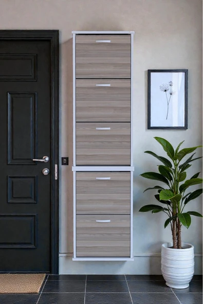 Eliusta Porta 10 Bölmeli Ayakkabılık Cordoba 52 cm Genişlikte 52x193x26 cm Duvara Monte Ayakkabılık ürün görseli 1