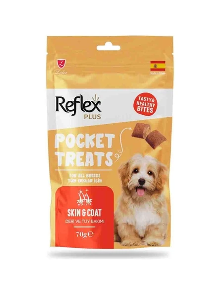Reflex Plus Pocket Treats Skin Coat - Deri ve Tüy Bakımı İçin Köpek Ödül Maması 70 gr x 3 Adet ürün görseli 1
