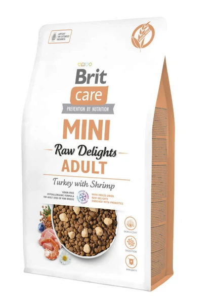 Brit Care Mini Raw Delights Karidesli ve Hindili Tahılsız Küçük Irk Yetişkin Köpek Maması 2 Kg ürün görseli 1