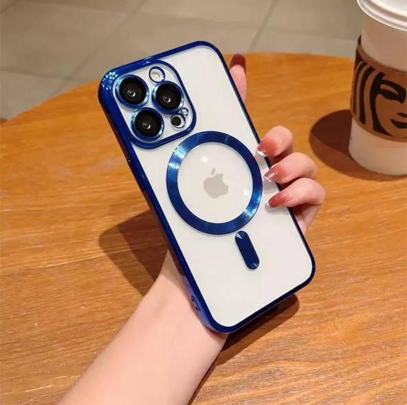 Iphone 14 Pro Max Kılıf Magsafe Manyetik Kablosuz Şarj Uyumlu Renkli Şeffaf Koruyucu Kılıf ürün görseli 1