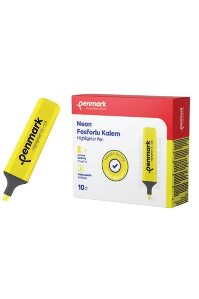 penmark Pastel Fosforlu Kalem (işaret Kalemi) Limoni Hs505-11 (10 Lu Paket) ürün görseli 1