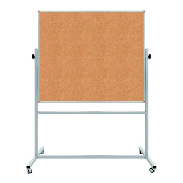 Çift Taraflı Mobil Mantar Pano 120x140cm ürün görseli 1