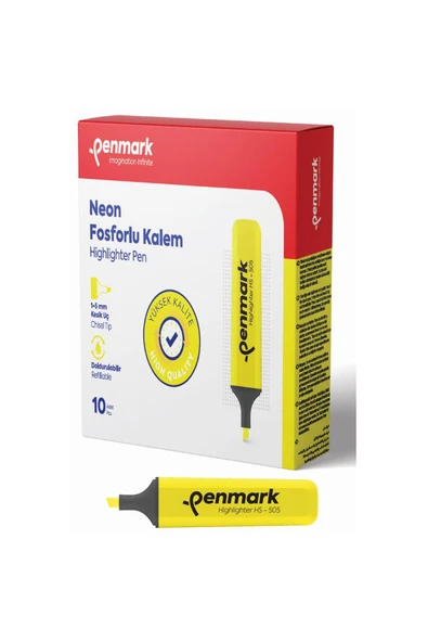 penmark Neon Fosforlu Işaretleme Kalemi Sarı Fosforlu Kalem (10 LU PAKET) ürün görseli 1