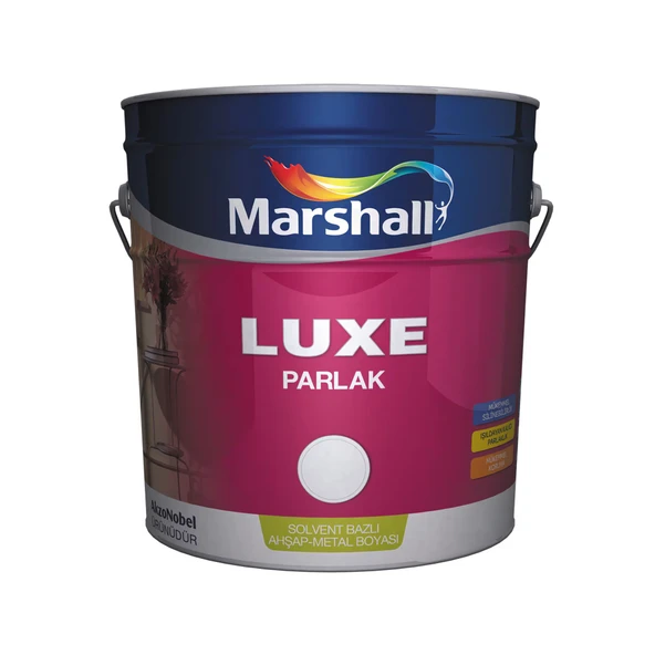 Marshall Luxe Aqua Parlak Beyaz Su Bazlı Ahşap Metal Duvar Boyası 0,75 L ürün görseli 1