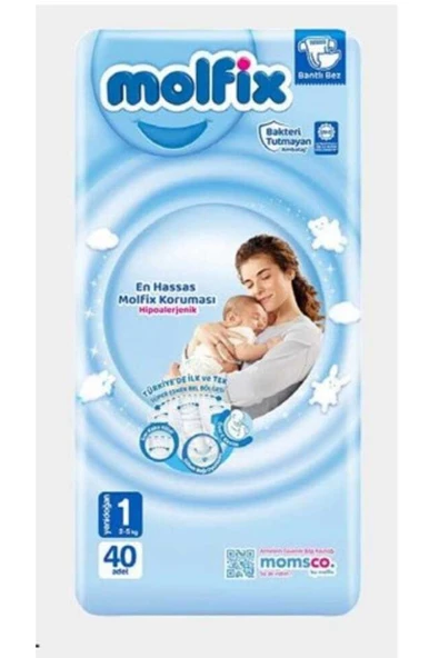 Molfix Yenidoğan 1 Numara 40'lı Paket Bebek Bezi ürün görseli 1