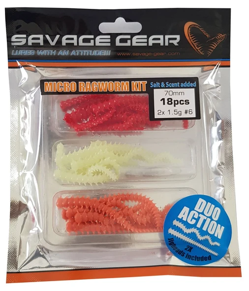 Savage gear Lrf Ragworm Kit 18+2 Adet (UV-Red-Pink-Glow) ürün görseli 1