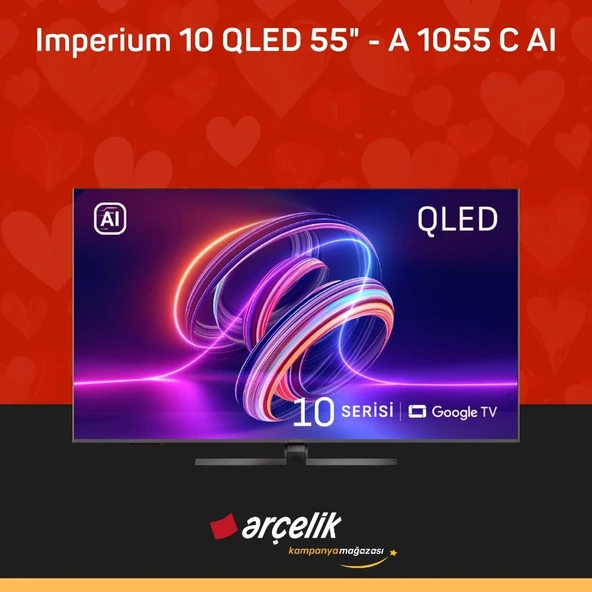 ARÇELİK Imperium 10 AI QLED 120 Hz 55" 4K UHD Google TV - A 1055 C AI Smart TV ürün görseli 1