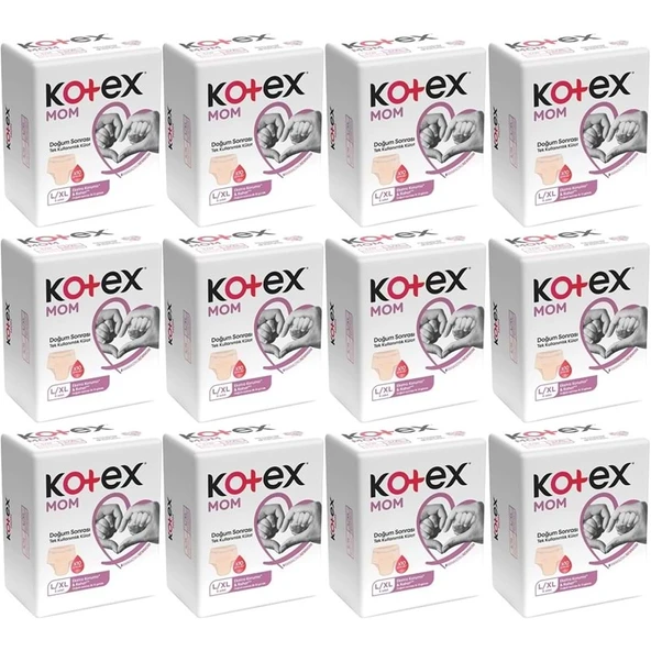 Kotex Mom Lohusa Külodu - Külot Bez L - Large - Büyük / XL - Extra Large - 96 Lı Set (12PK*8) ürün görseli 1