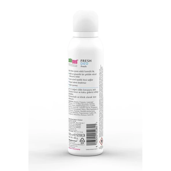 Sebamed Deodorant Aerosol 150 ML Fresh - Resim 4