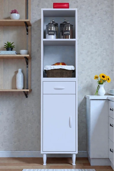 Eliusta Lunera G:35 cm Beyaz Mutfak Dolabı Çok Amaçlı Açık Bölmeli Fırın Mutfak Dolabı 35x163,4x32,5 cm ürün görseli 1