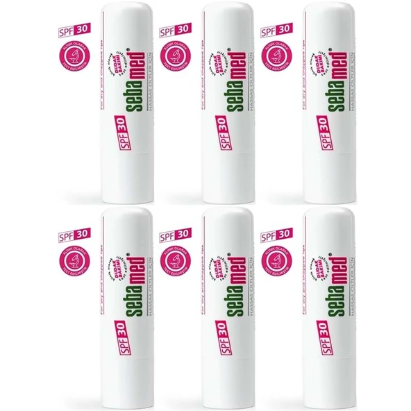 Sebamed Dudak Koruyucu Bakım Kremi Stick 30 SPF 4.8GR (Çatlamış ve Hassas Nemlendiricili) (6 Lı Set) ürün görseli 1