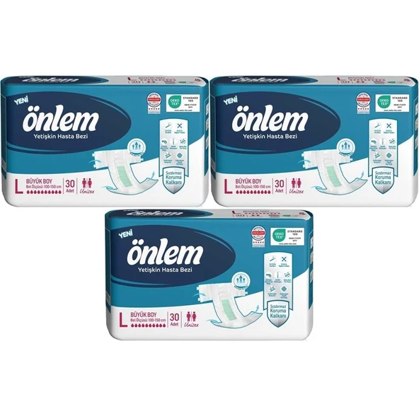 Önlem Yetişkin Bezi Bel Bantlı Tekstil Yüzey L - Large - Büyük 90 Adet (3PK*30) ürün görseli 1
