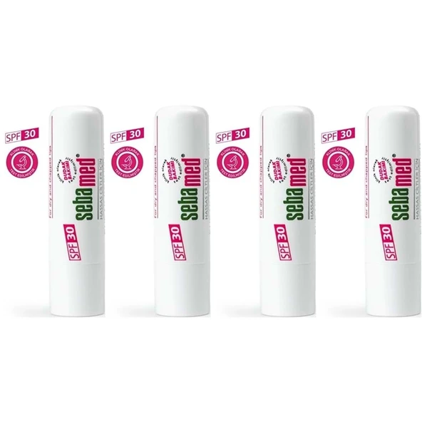 Sebamed Dudak Koruyucu Bakım Kremi Stick 30 SPF 4.8GR (Çatlamış ve Hassas Nemlendiricili) (4 Lü Set) ürün görseli 1