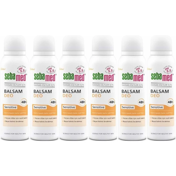 Sebamed Deodorant Aerosol 150 ML Balsam - Sensitive/Hassas (6 Lı Set) ürün görseli 1