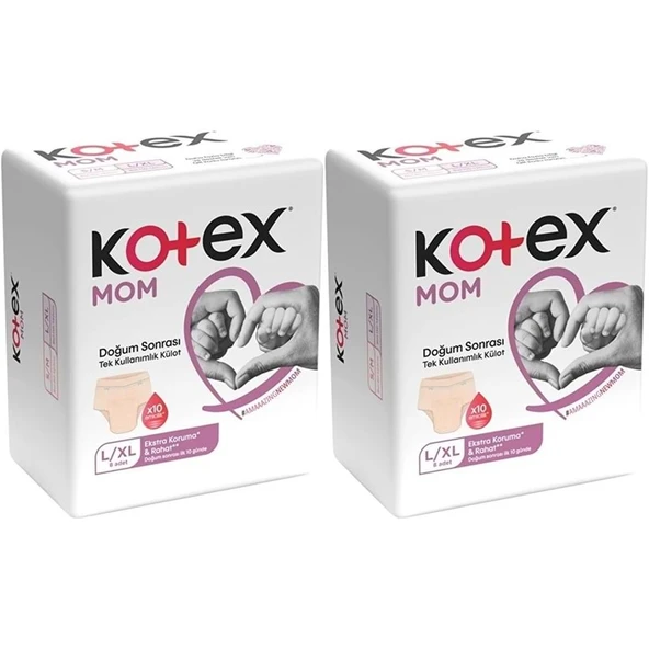 Kotex Mom Lohusa Külodu - Külot Bez L - Large - Büyük / XL - Extra Large - 16 Lı Set (2PK*8) ürün görseli 1