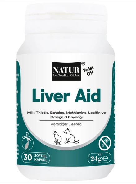 NATUR Liver Aid Kedi & Köpek Karaciğer Desteği (Detoks ve Sarılık Vitamini) ürün görseli 1