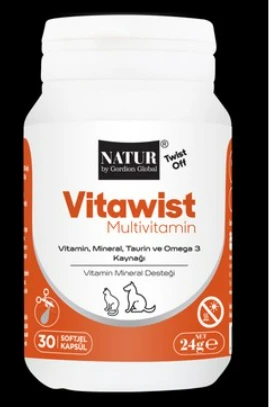 Natur Vitawist Multivitamin TwistOff Kedi & Köpek Vitamini 30 Kapsül (İştah ve Enerji) ürün görseli 1