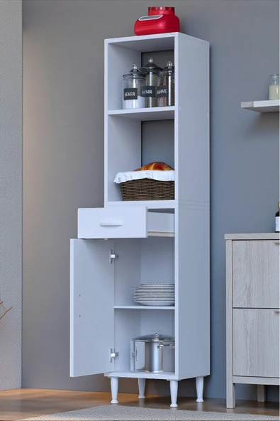 Eliusta Lunera G:40 cm Beyaz Mutfak Dolabı Çok Amaçlı Açık Bölmeli Fırın Mutfak Dolabı 40x163,4x32,5 cm ürün görseli 1