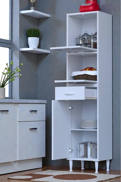 Eliusta Solaira 40 cm Genişlik Kapaklı Mutfak Dolabı 3 Kapaklı, Çekmeceli Çok Amaçlı Mutfak/Banyo Dolabı ürün görseli 1