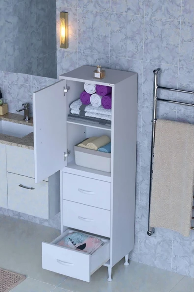 Eliusta Alia Çok Kullanışlı Dolap G:35 cm Üst Bölme Kapaklı Alt Bölme Çekmeceli 35x138x32,5 cm Modüler Dolap ürün görseli 1