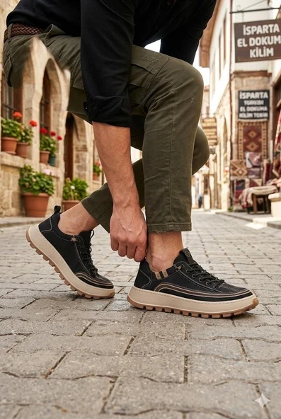 Guja 26Y514 Rahat Hafif Taban Tekstil Lastik Bağcıklı Sneaker Erkek Ayakkabı ürün görseli 1