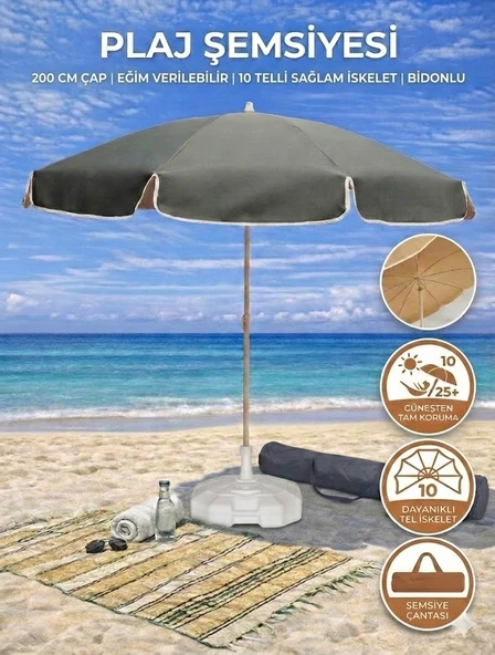 Form Outdoor Plaj Şemsiyesi Antrasit 20Lt. Bidonlu + Taşıma Çantası ürün görseli 1