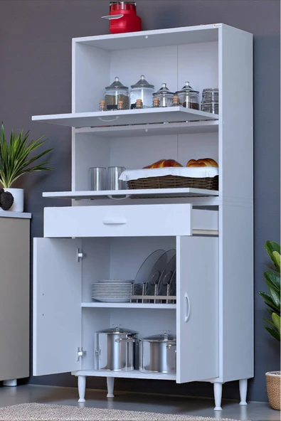 Eliusta Solaira 70 cm Genişlik Kapaklı Mutfak Dolabı 4 Kapaklı, Çekmeceli Çok Amaçlı Mutfak/Banyo Dolabı ürün görseli 1