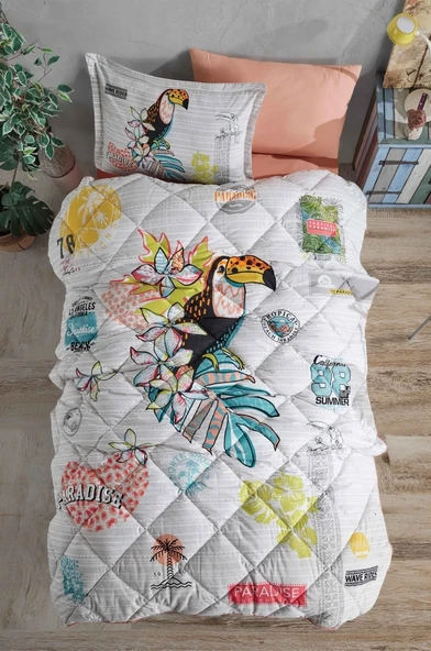 Clasy Ranforce Tek Kişilik Uyku Seti Paradise Somon ürün görseli 1